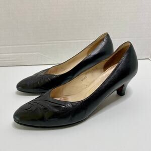 Florsheim Signature Vintage Kitten Heel Pumps 7.5 Office Siren Witchy Retro 80s